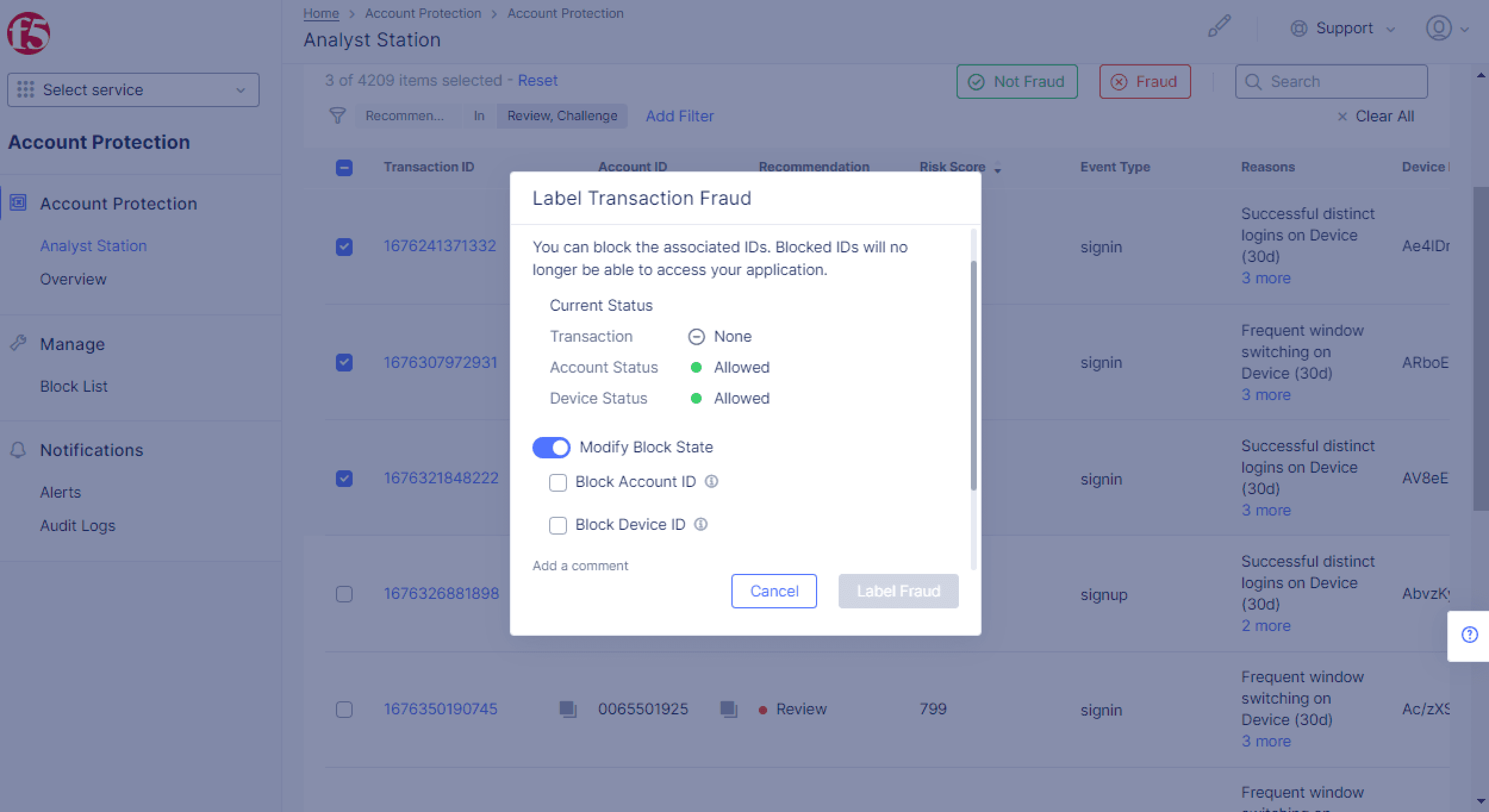 Figure: Enable Modify Block State