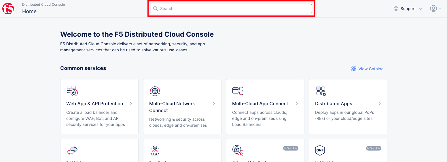 Figure: Search on the Home Page