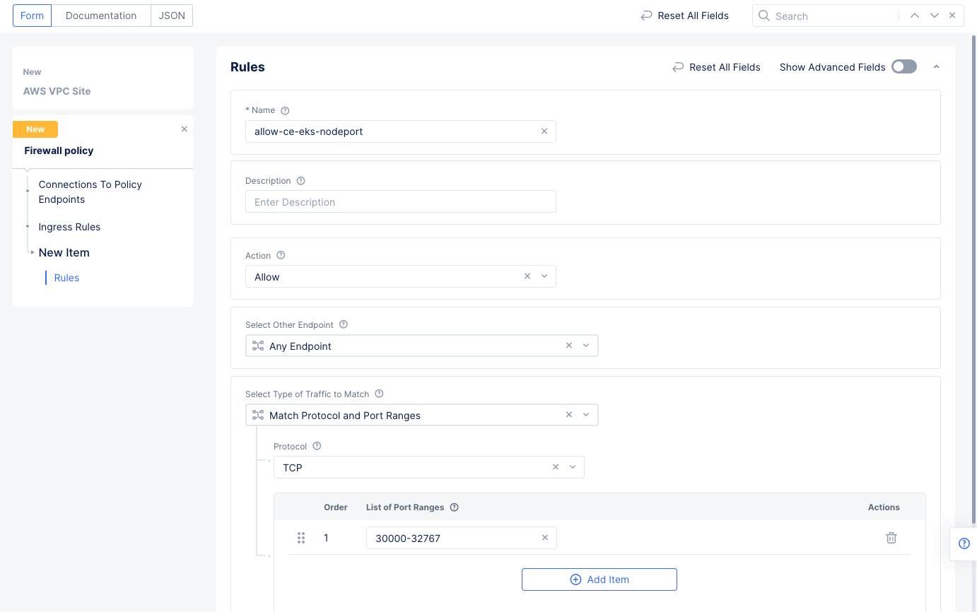 Figure: Network Policy Ingress Rule
