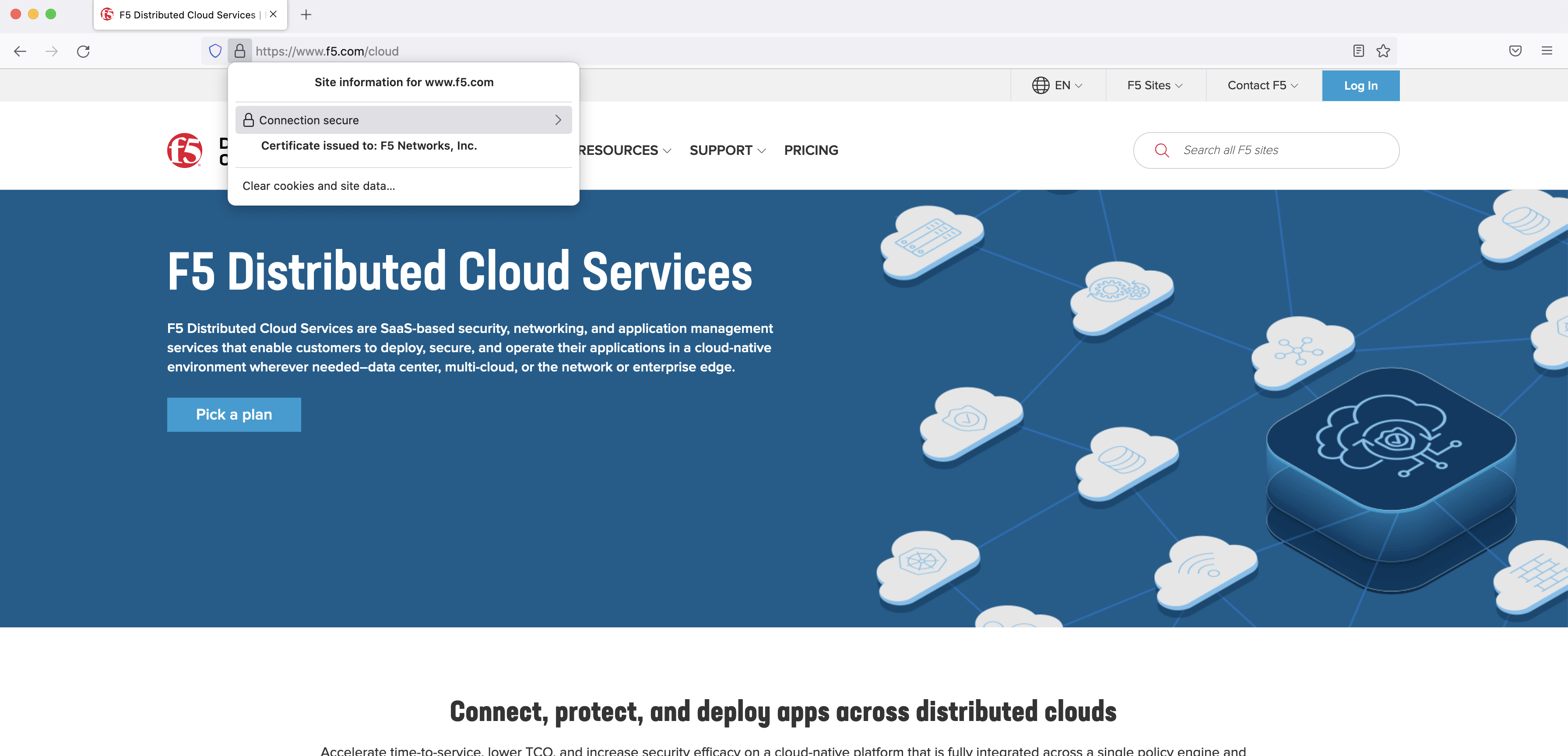 Figure: View Connection Information of Public Site