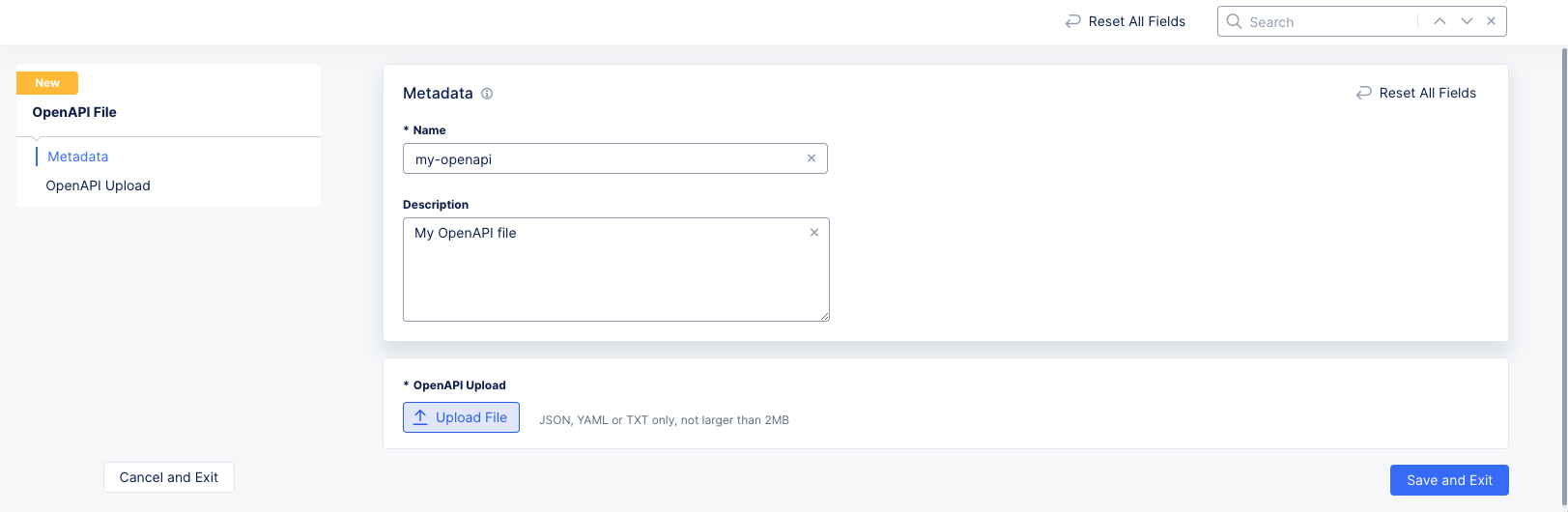 Figure: Upload OpenAPI File