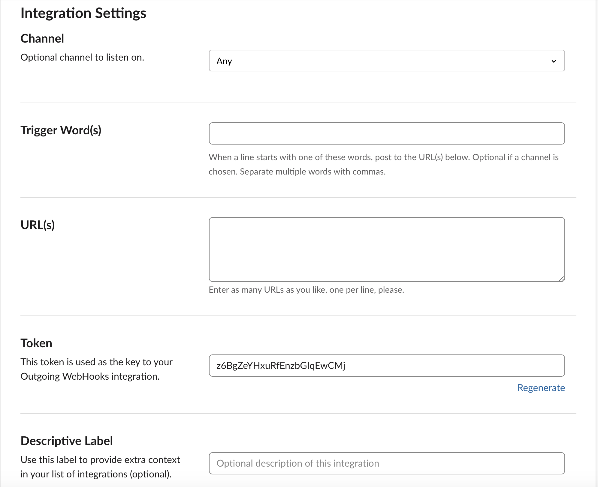 Figure: Slack Incoming Webhook URL