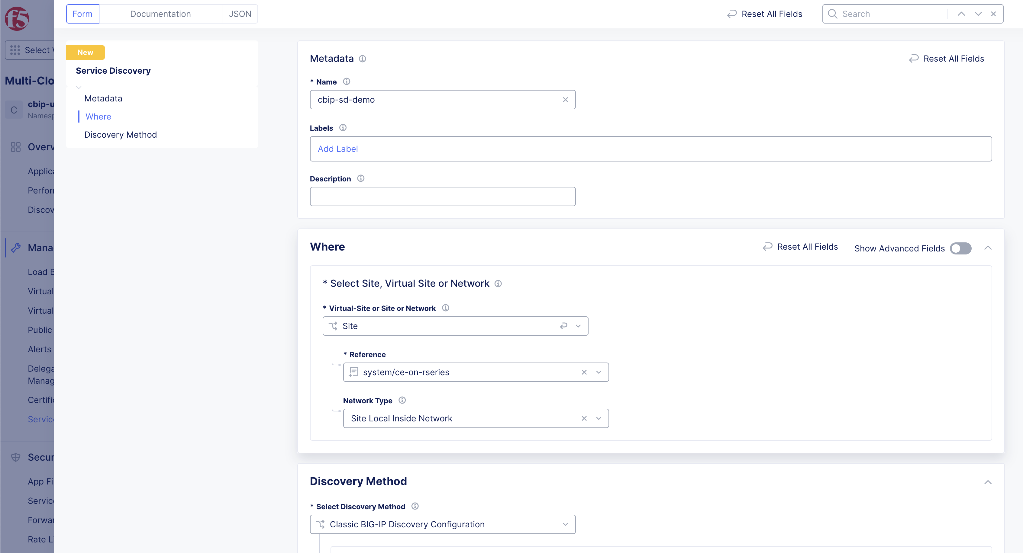 Figure: Site Local Inside Network