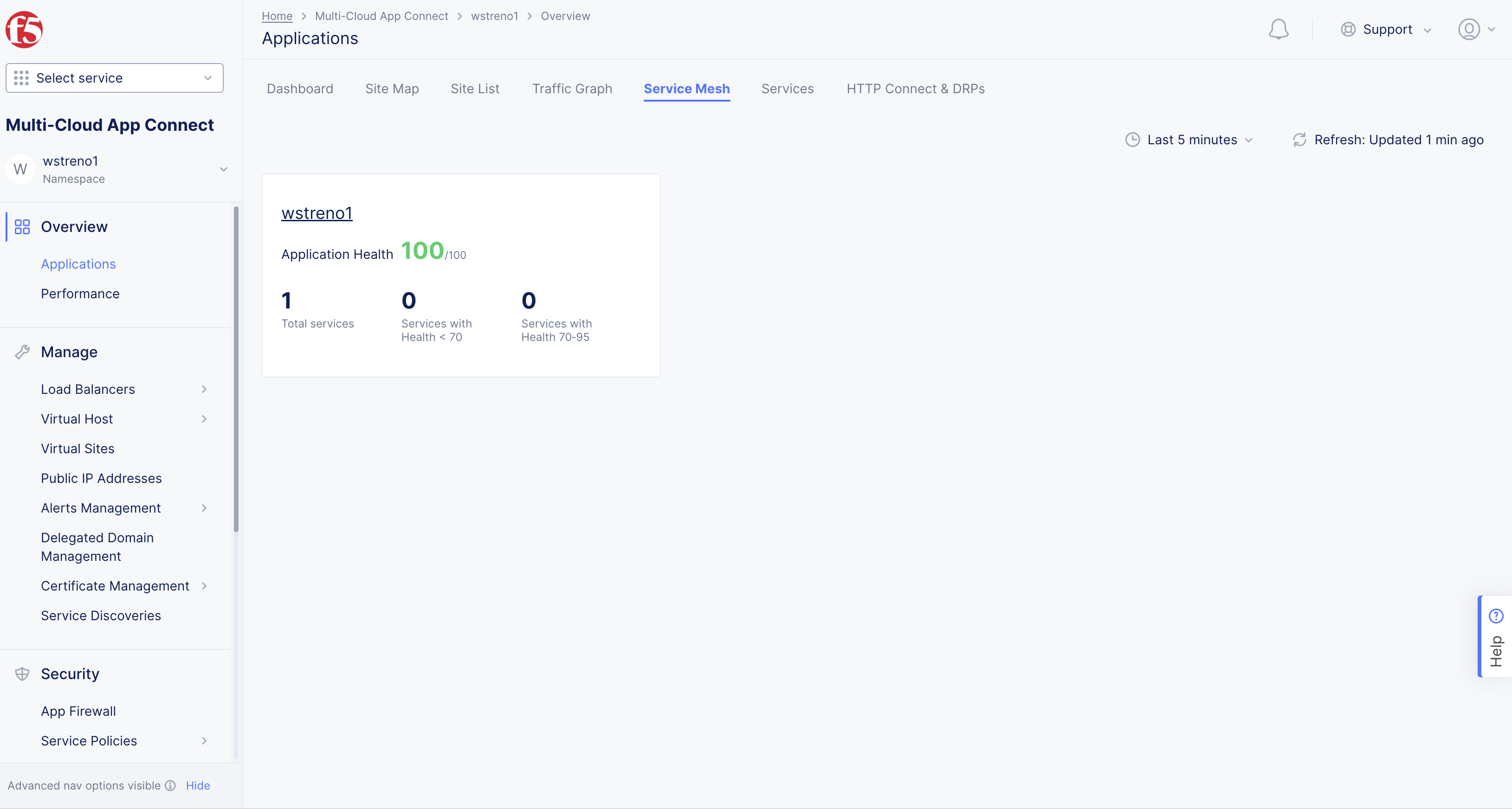 Figure: Navigate to Service Mesh