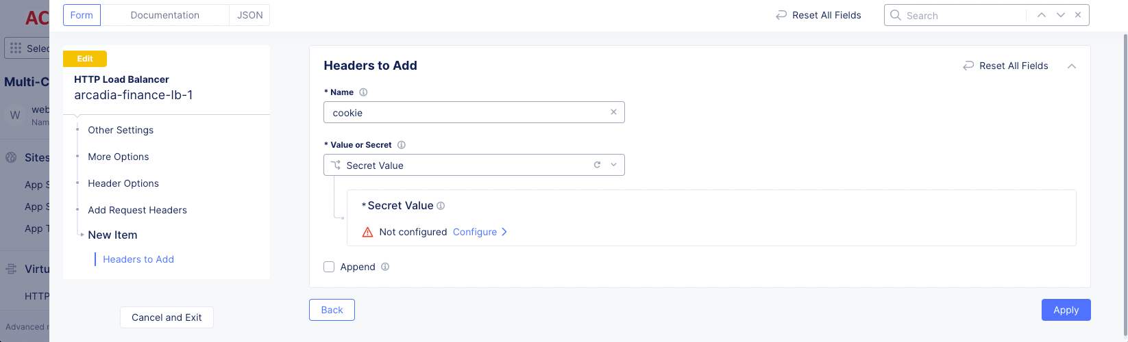 Figure: Add Request Header