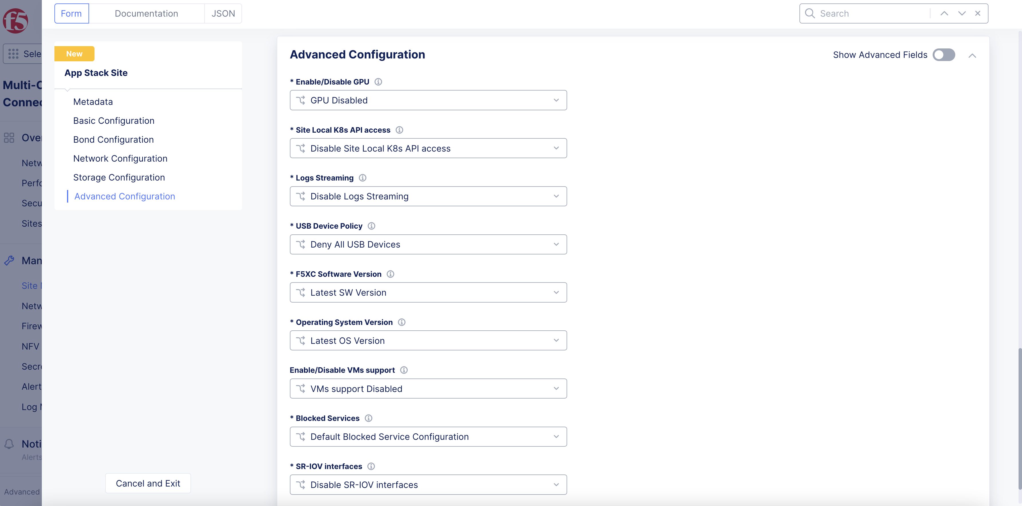 Figure: App Stack Site GPU Setting