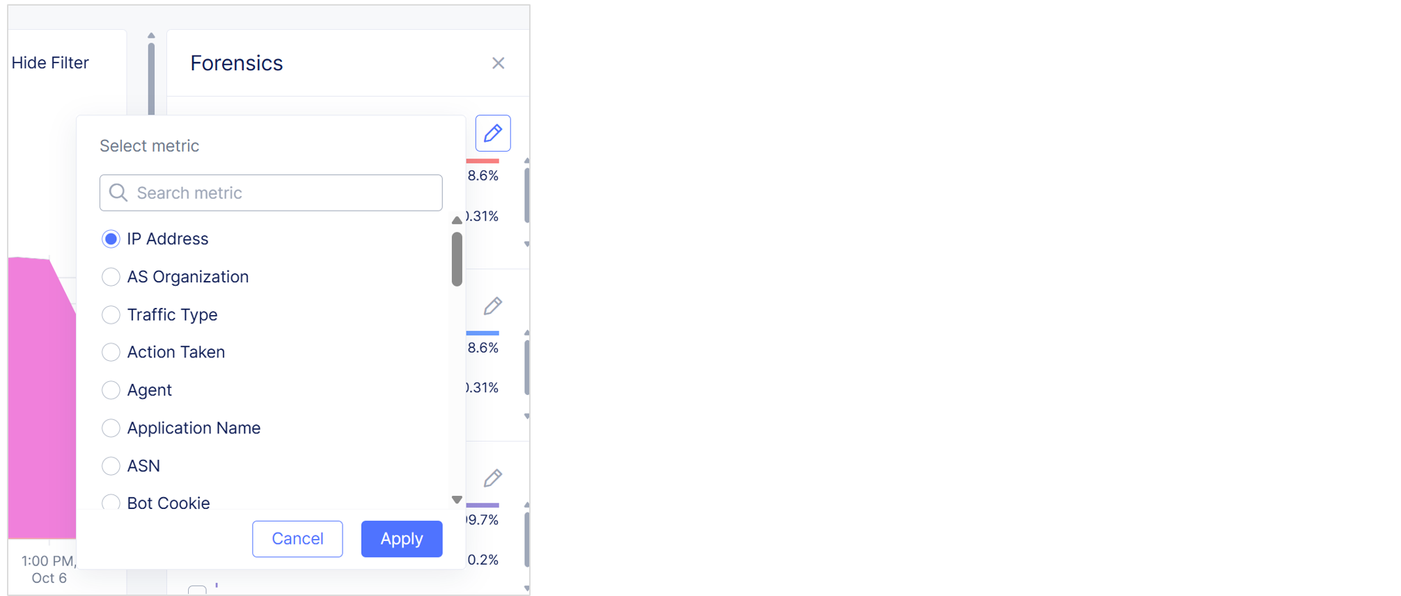 Figure: Edit the Forensics Panel